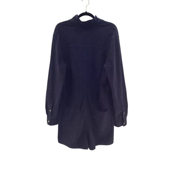 Frank & Eileen Ireland Performance Linen Long Sleeve Playsuit In Navy Size XL - Picture 10 of 15